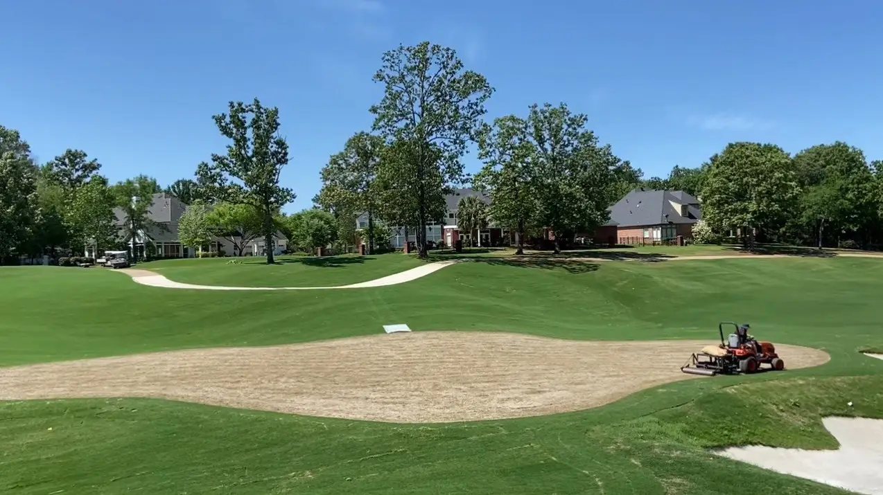 Completed turf and sand bunker at Southern Trace Country Club.